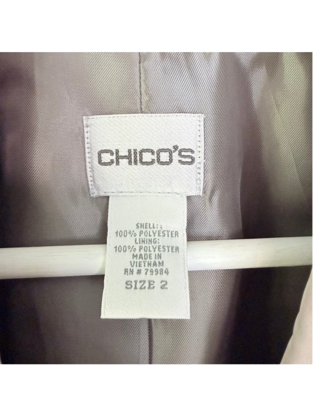 Chico's Gray Beige Leopard Print Blazer Jacket Women's Size 2 US Large - Picture 4 of 10